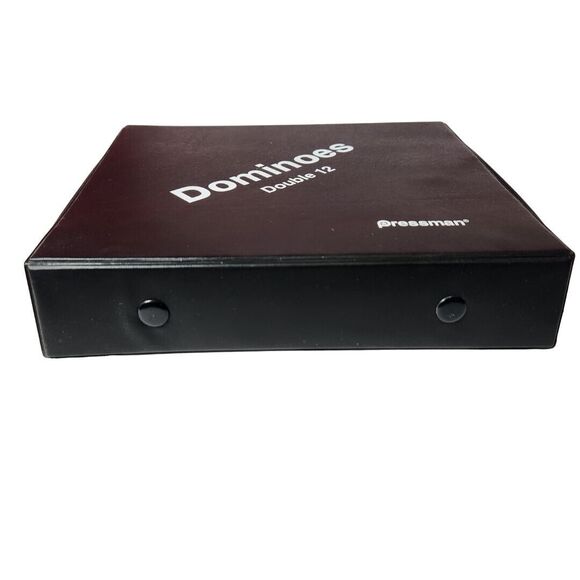 Pressman Double 12 Dominoes 91 Tiles Tournament Edition Vtg 90s Vinyl Case - Picture 11 of 12